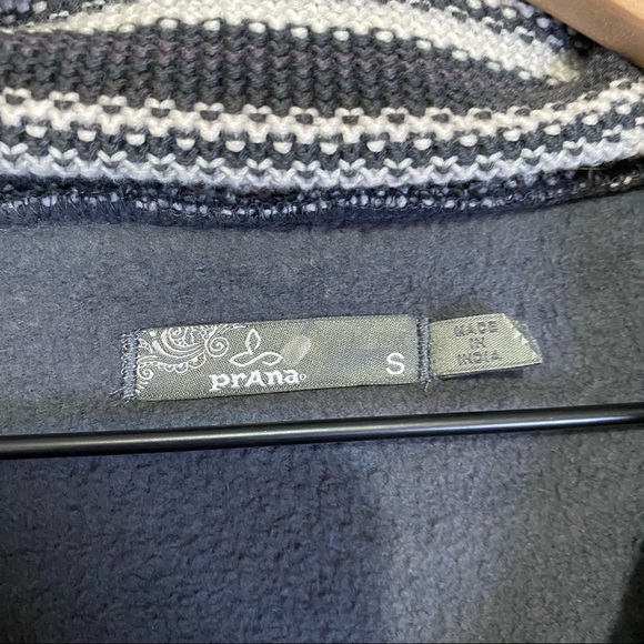 Prana Rowen Knit Jacket Grey Woven Trim Button Down Coat Women’s Size Small - Picture 7 of 7